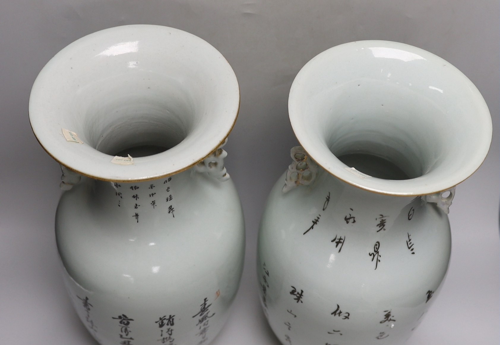 Two Chinese enamelled porcelain vases, Republic period, 43cm